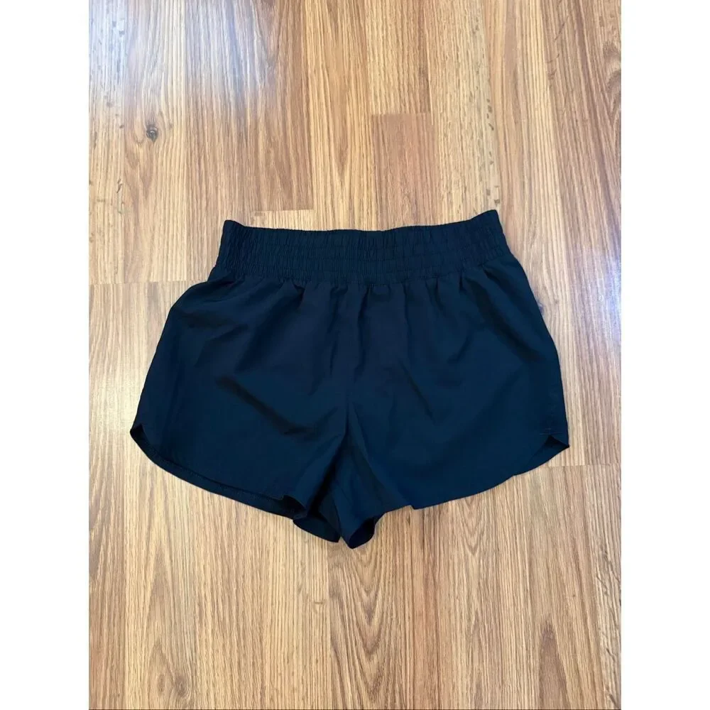 GAP Kids' Elastic High Waist Built-In Brief Athletic Shorts Navy Blue Size Large